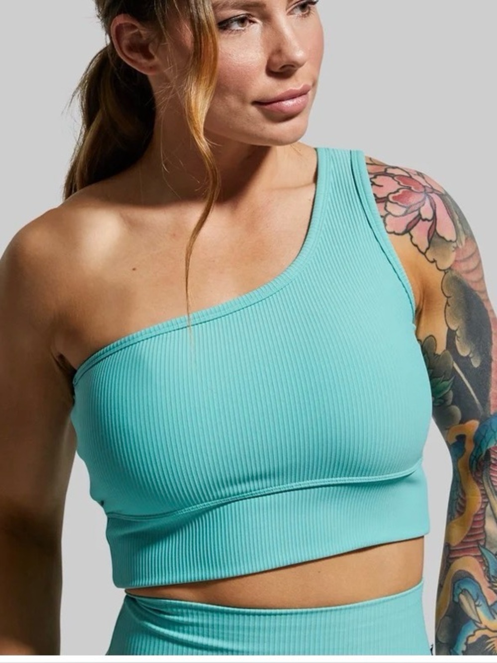 Born Primitive Evolce One-Shoulder Ribbed Sports Bra - S